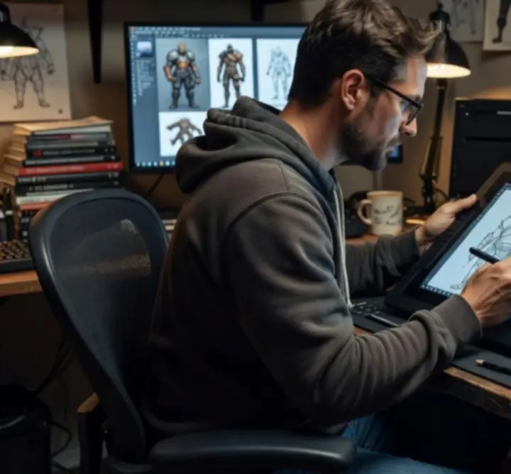 Voice actors and character artists collaborating on Frozen Shore Tales